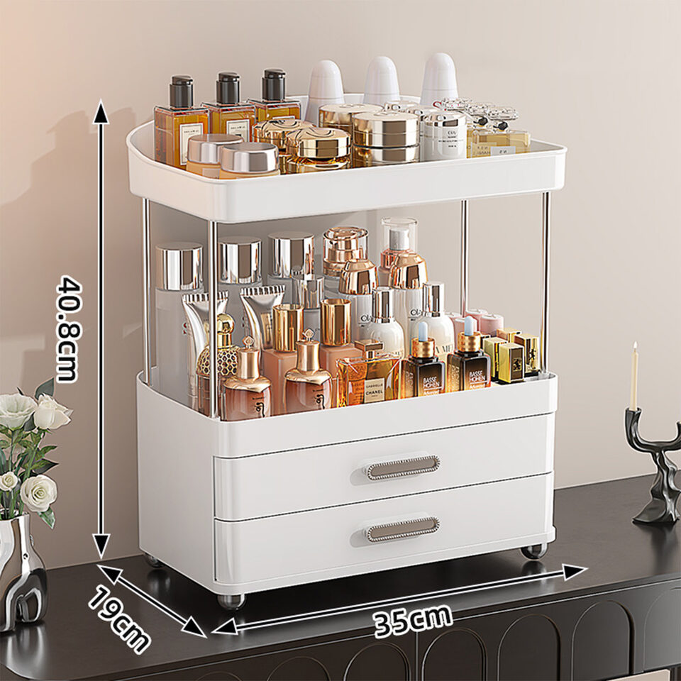 2 Drawers Makeup Organizer - 4 Tier Bathroom