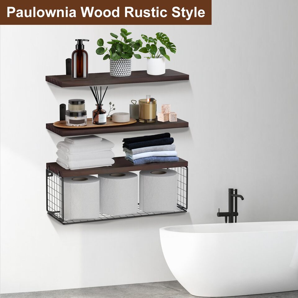 2 In 1 Floating Shelves Wall Mounted
