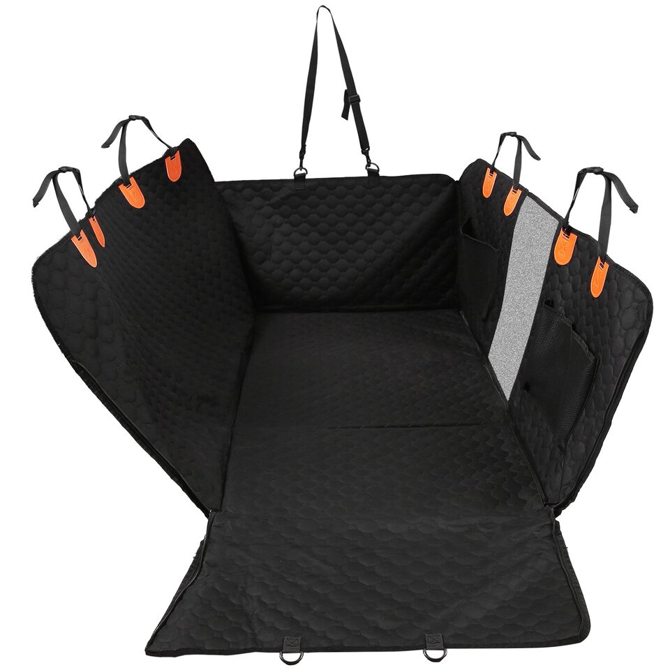 Dog Car Back Seat Cover With Zipper Mesh