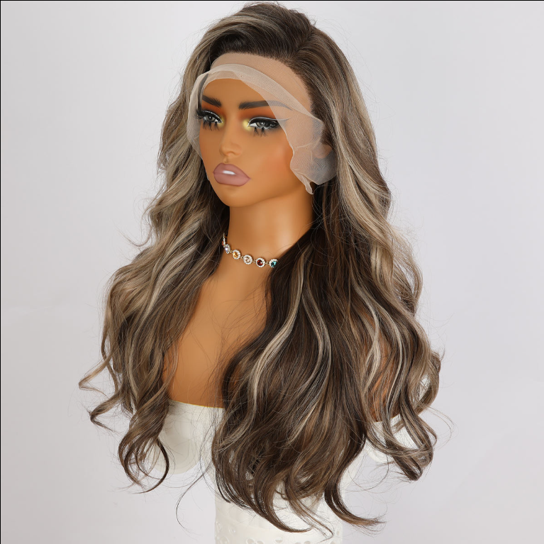 Synthetic Hair Wigs Highlight Wear Go Wigs For Black Women Glueless Wigs