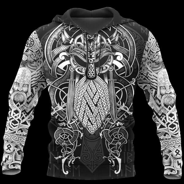 Viking Odin Best Tattoo 3D Hoodies Men Women