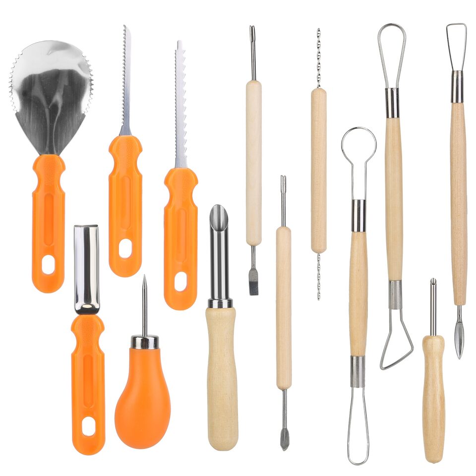 13Pcs Halloween Pumpkin Carving Kit Stainless Steel Sculpting