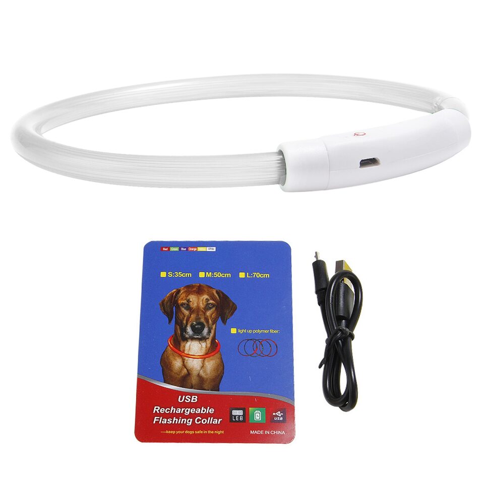 1Pc USB Rechargeable LED Dog Collar Multi Color