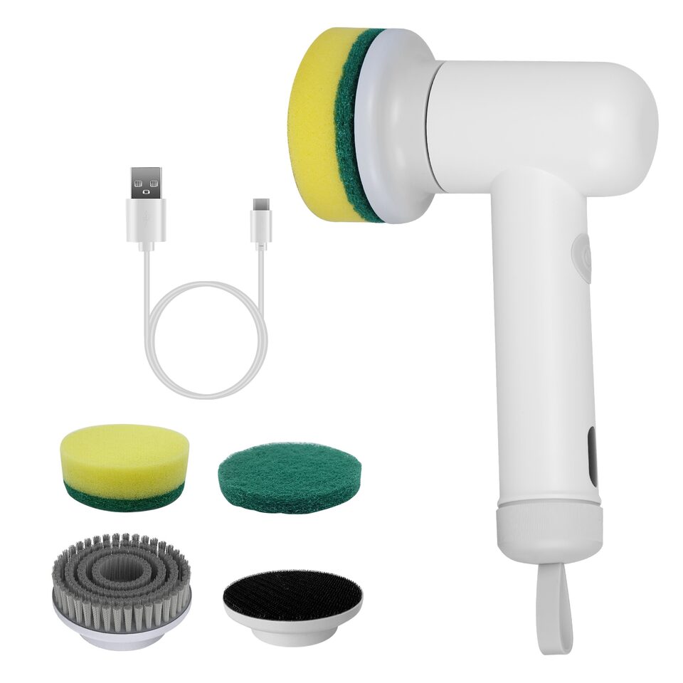 1Set Electric Handheld Spin Scrubber Cordless Cleaning Brush