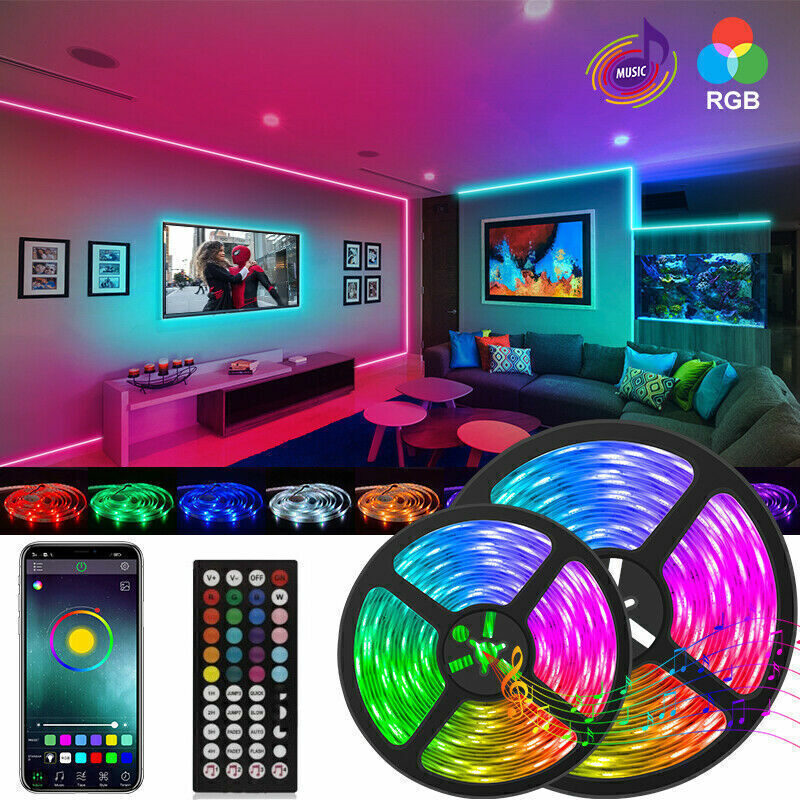 5050 RGB LED Strip Bluetooth Remote Lights TV