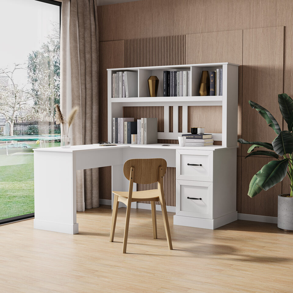 Home Office Computer Desk With Hutch