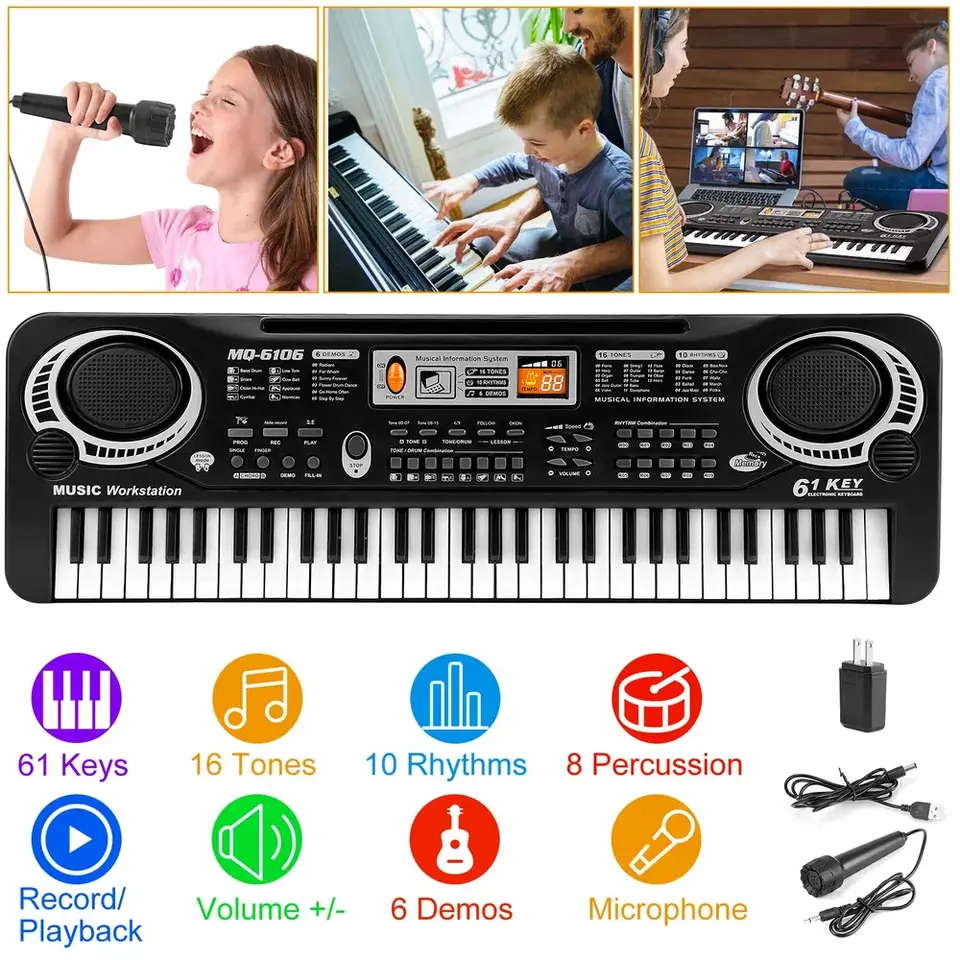 61 Keys Digital Music Electronic Keyboard Electric Piano