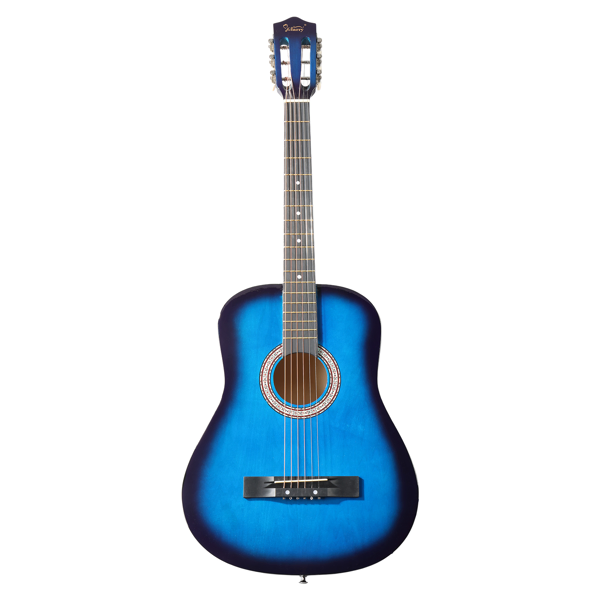 Blue 38-inch Round Acoustic Guitar With Picks