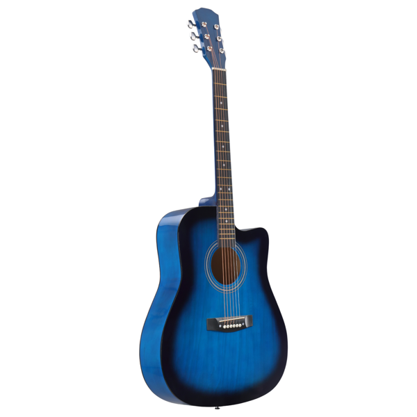 Blue 41-inch Dreadnought Barrel-shaped Cutaway Acoustic Guitar