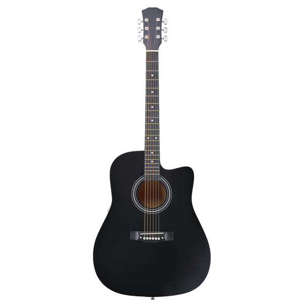 Matte Black 41-inch Dreadnought Barrel-shaped Cutaway Acoustic Guitar