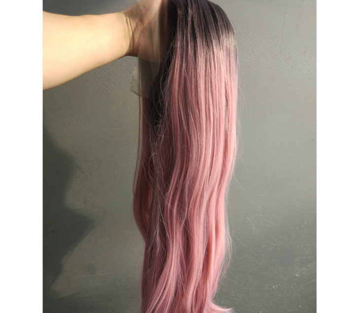 Front Lace Wig Long Straight Hair Female Middle