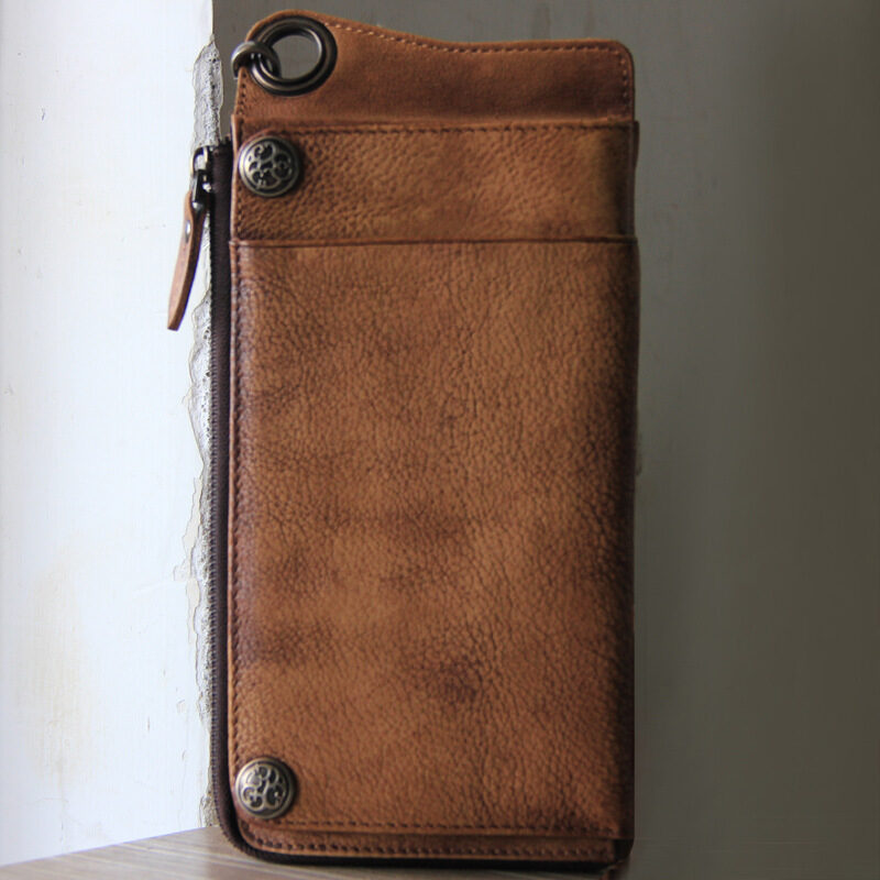 Retro old and long wallet handbag multi-function multi-card