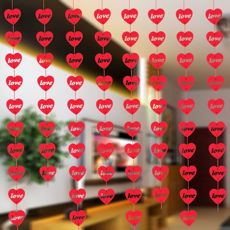 Heart curtain DIY non-woven flower