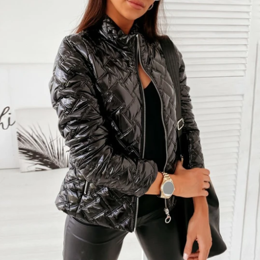 Women Slim Short Jacket Winter Coat Zipper Clothes