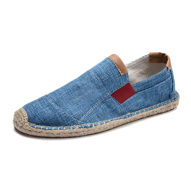 Handmade straw shoes canvas