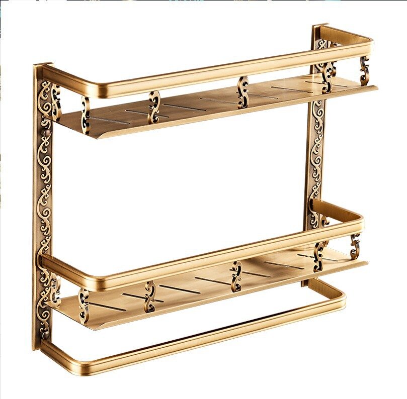 European style bathroom shelf double