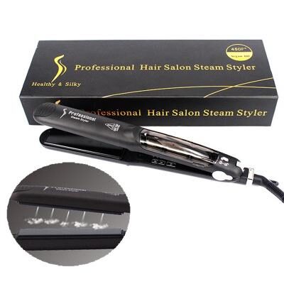 Steam Function Flat Iron Tourmaline Ceramic Vapor Professional