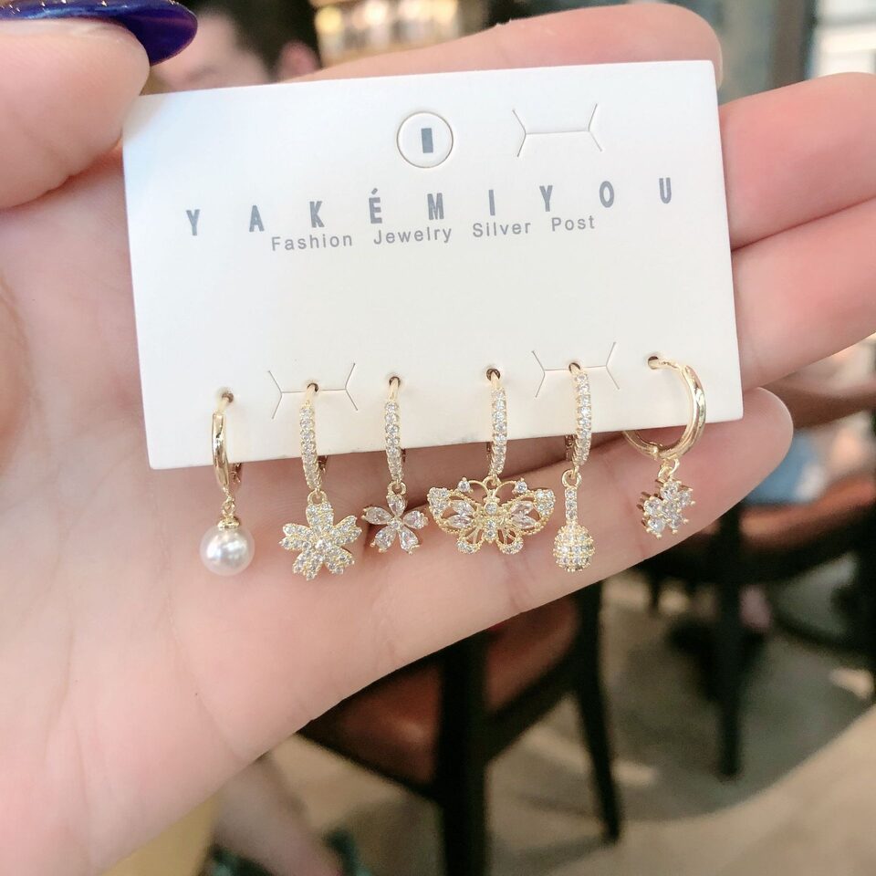 Butterfly daisy flower earring earrings women