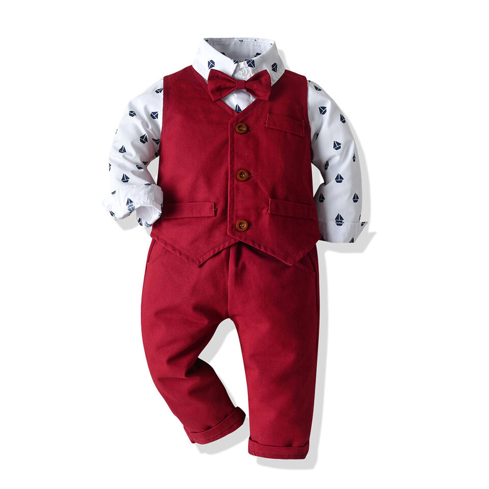 Top and Boys Gentleman Clothing Set Cotton Long