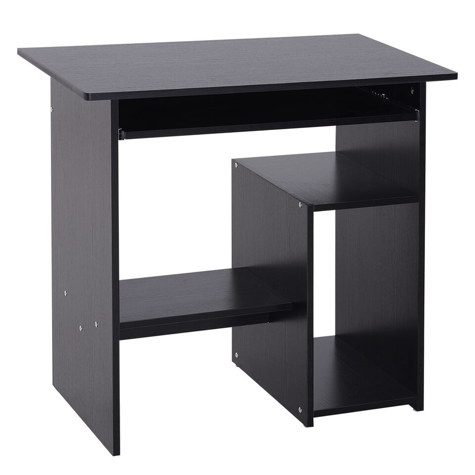 Compact Small Computer Table Wooden Desk Keyboard Tray