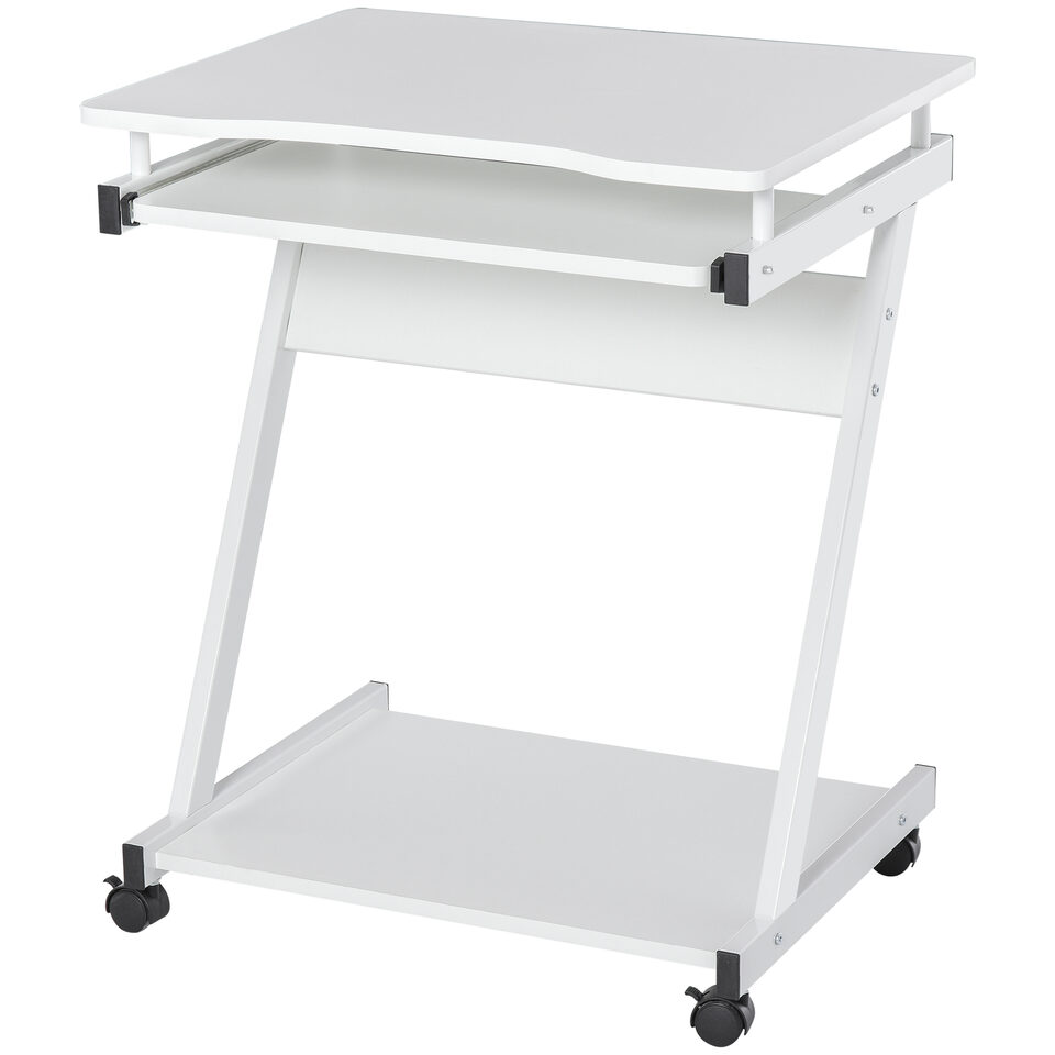 Movable Computer Desk With 4 Moving Wheels Sliding