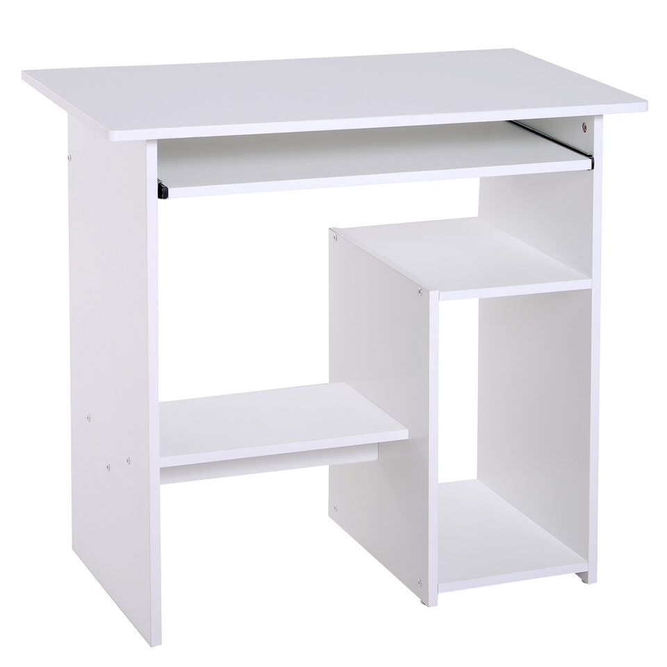 Compact Small Computer Table Wooden Desk Keyboard Tray