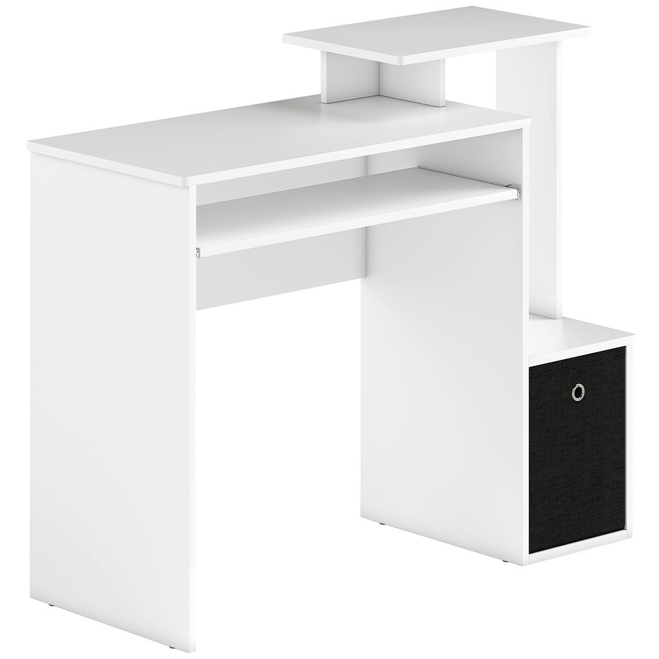 Computer Desk With Sliding Keyboard Tray Storage Drawer