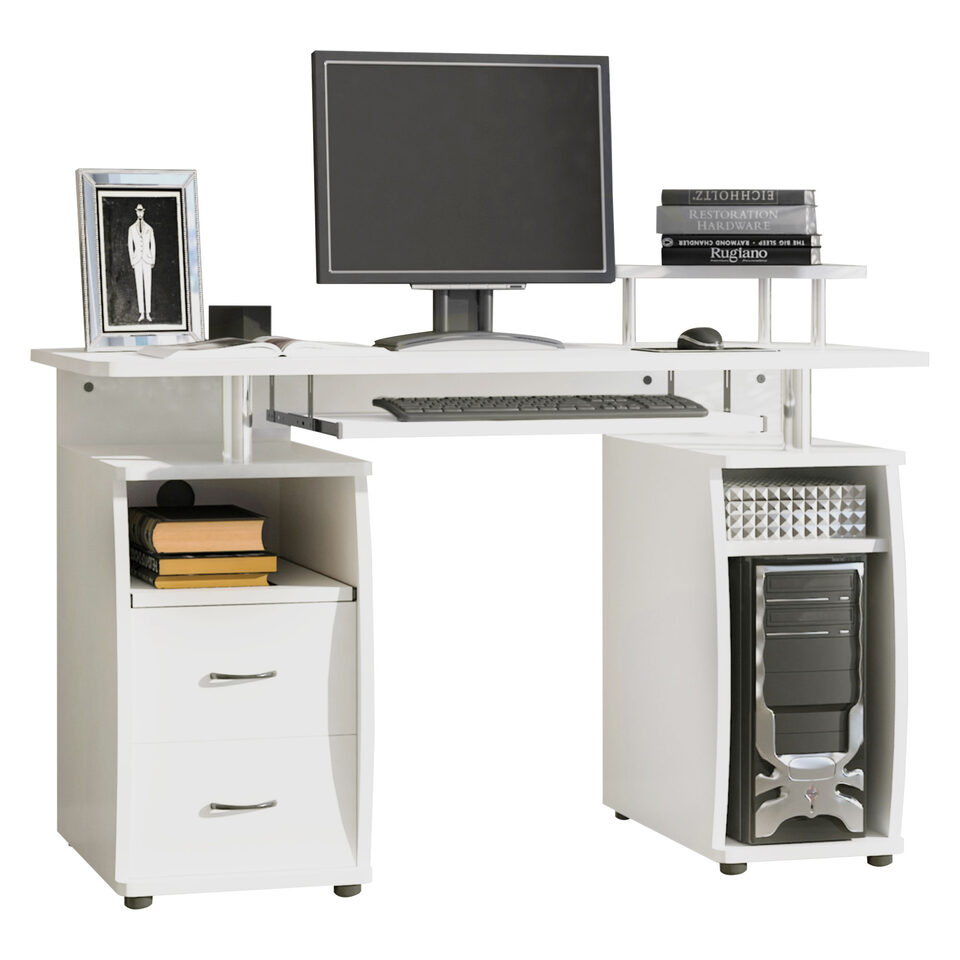 Computer Desk Office PC Table Workstation With Keyboard