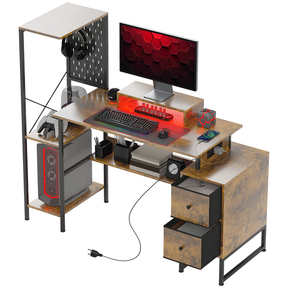 56" Computer Desk with Storage