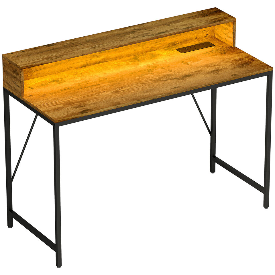 120cm Computer Desk With LED Lights And Power