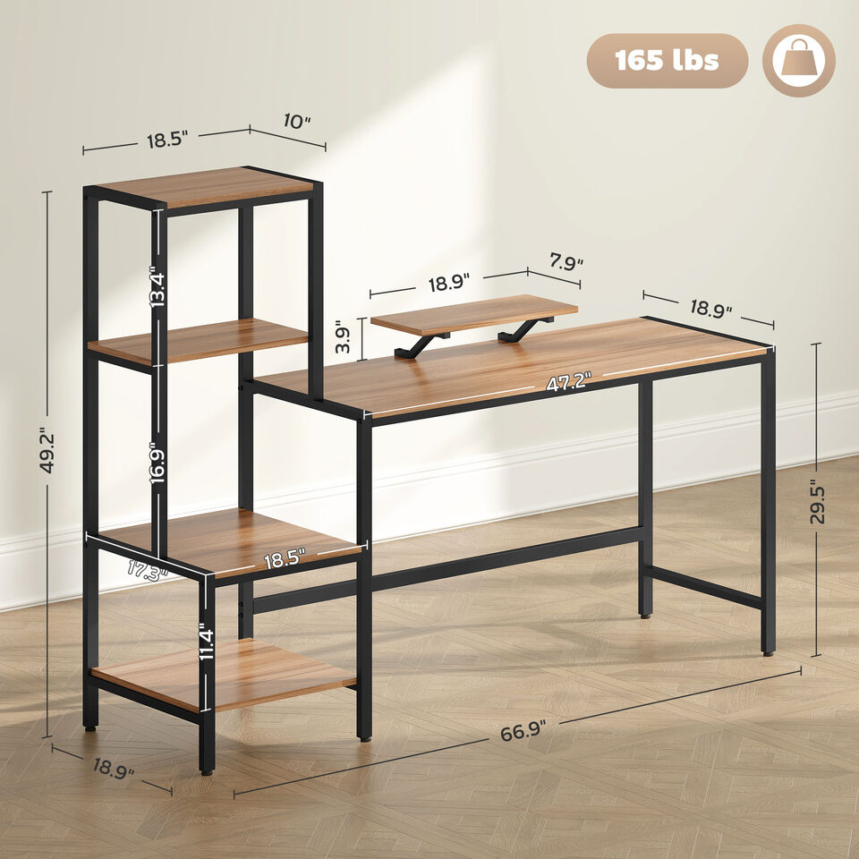 67" CPU Desk With Monitor Stand