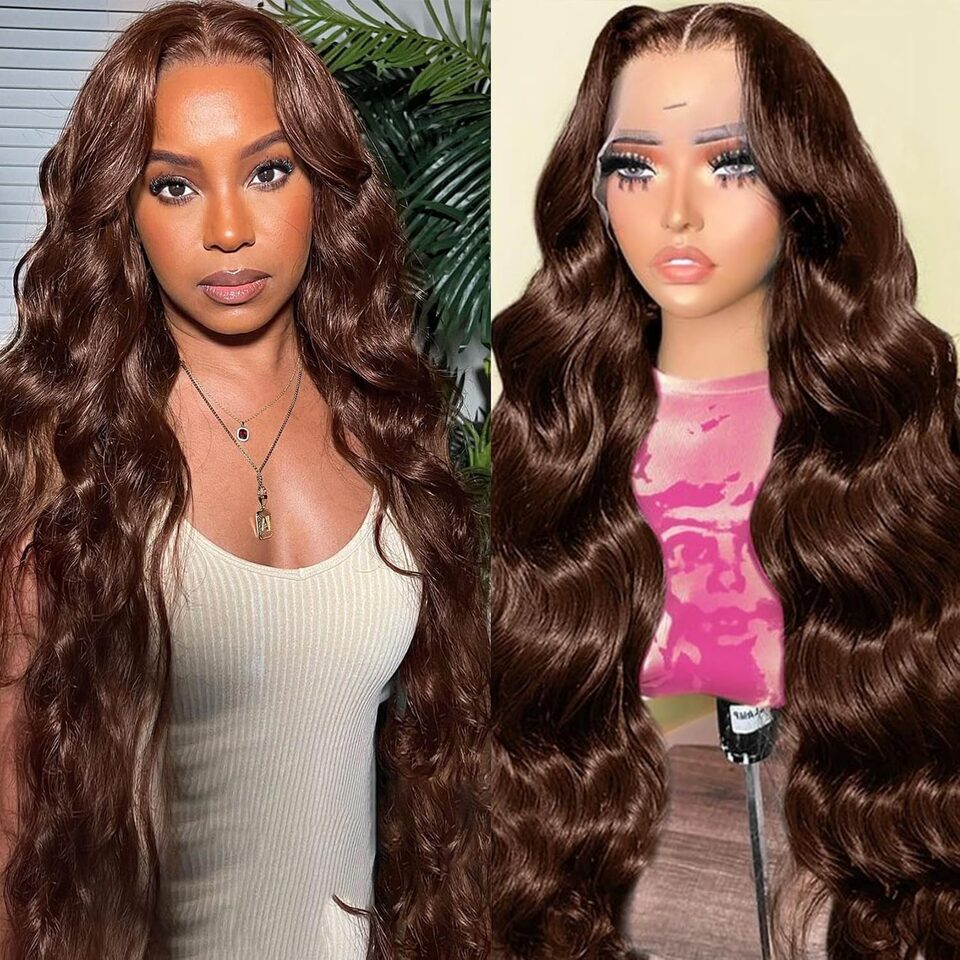 13x4 Lace Frontal Human Hair Wig Brown Body