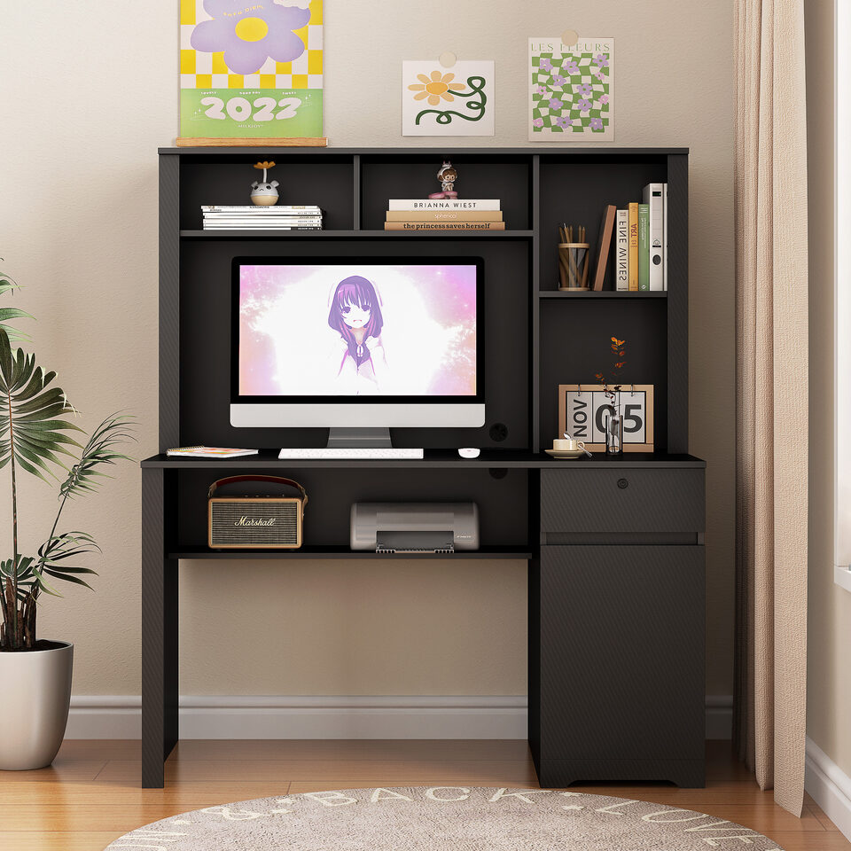 Computer Desk With Hutch & Bookshelf