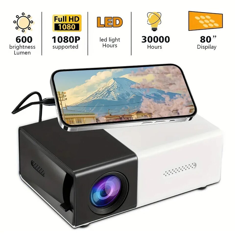 Portable Wired Mobile Phone Projector With Extendable Stand