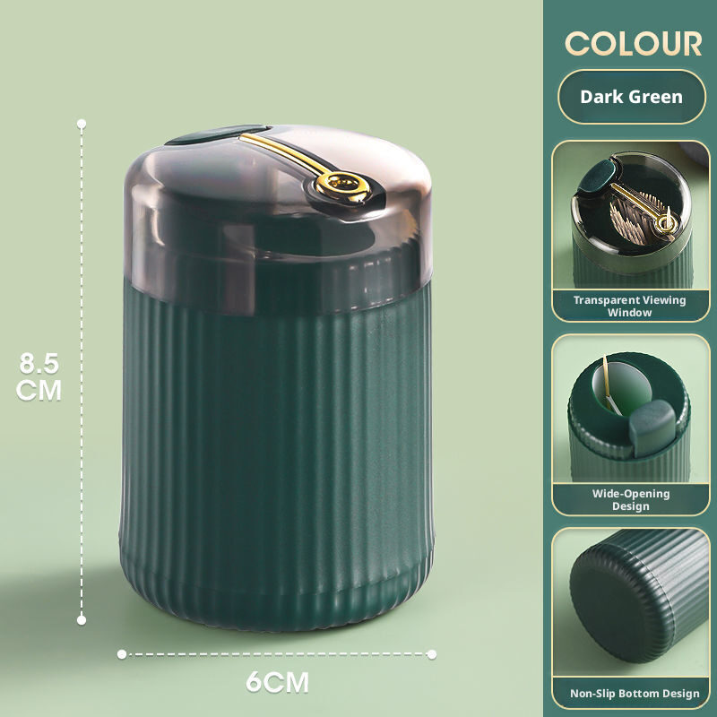 Automatic pop-up toothpick box-dark green-1 pack