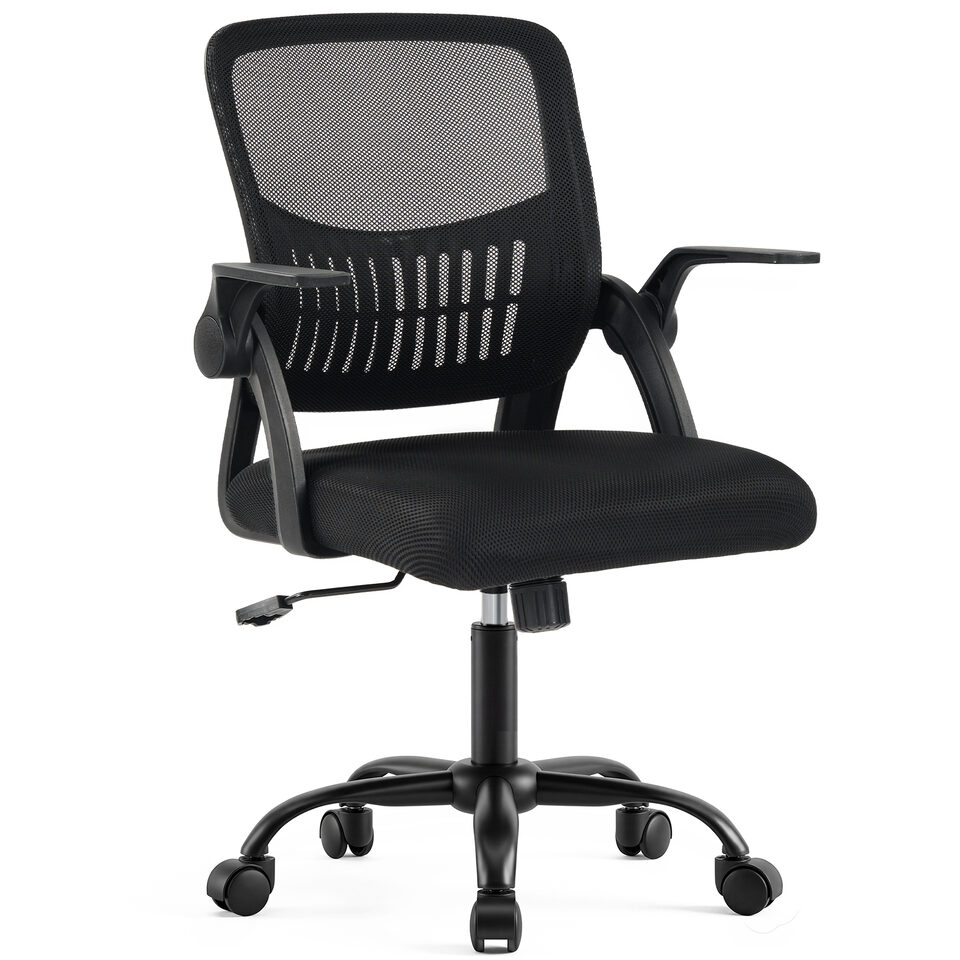 The Flip-up Armrest Fabric Computer Desk Chair