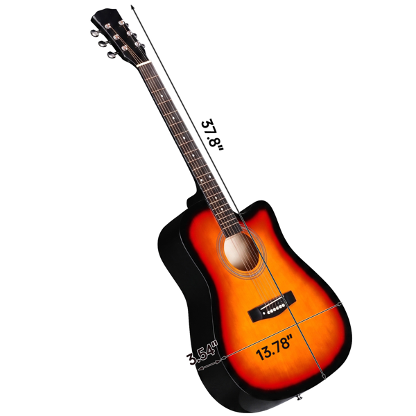 Sunset Color 41-inch Dreadnought Barrel-shaped Cutaway Acoustic Guitar