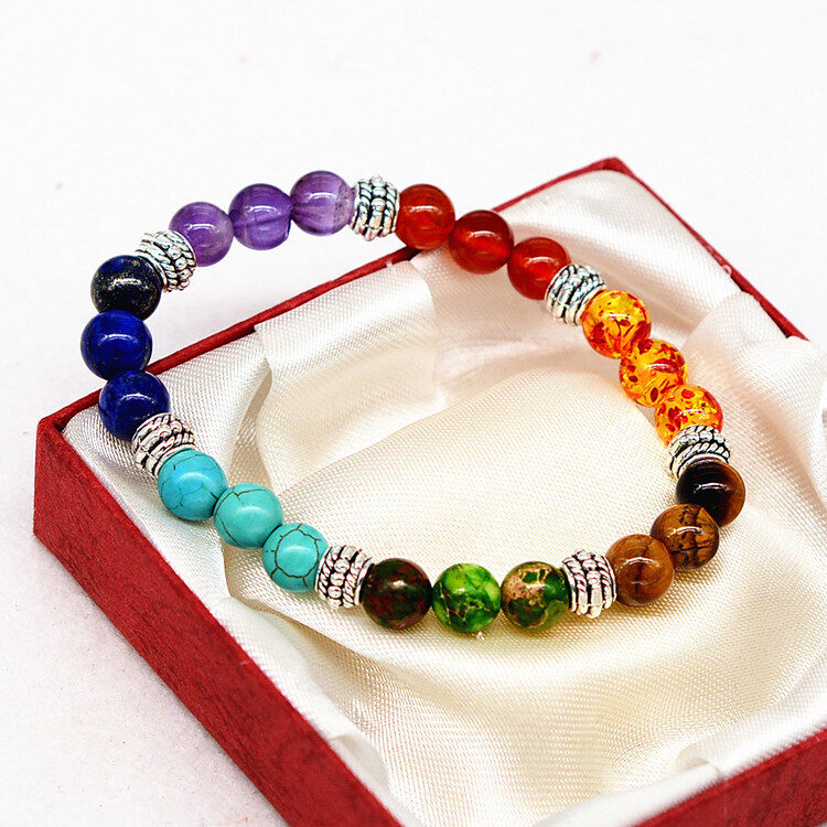 Reiki ancient silver natural stone agate tiger colorful