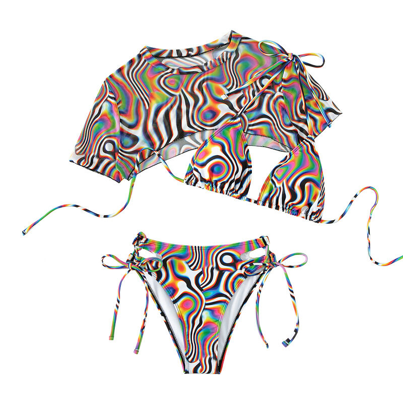 Women's Bikini Rope Mesh Colorful Swimsuit
