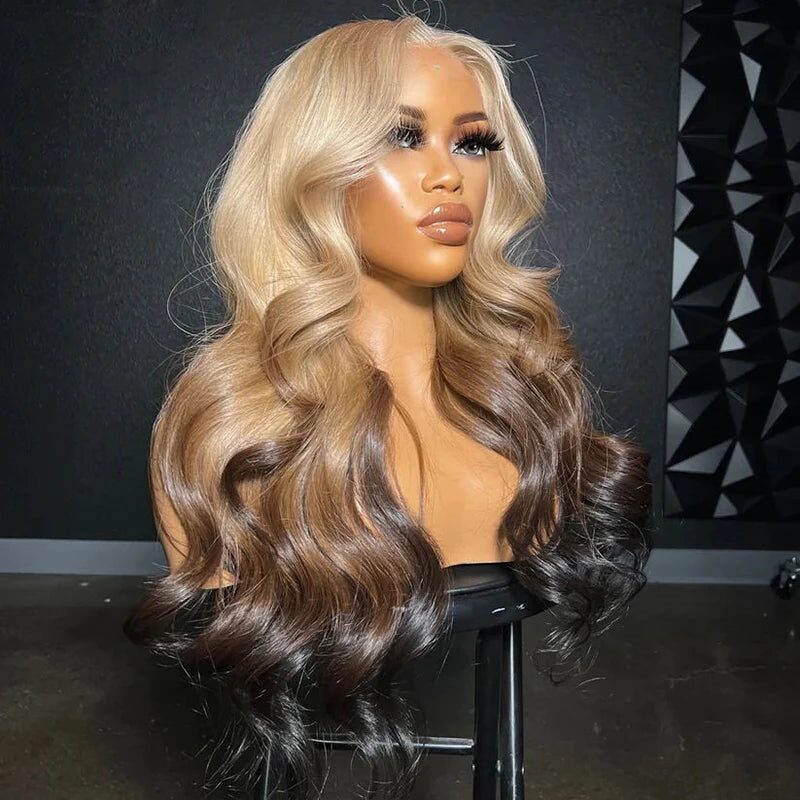 Highlight Honey Blonde Loose Wave Lace Front Wigs