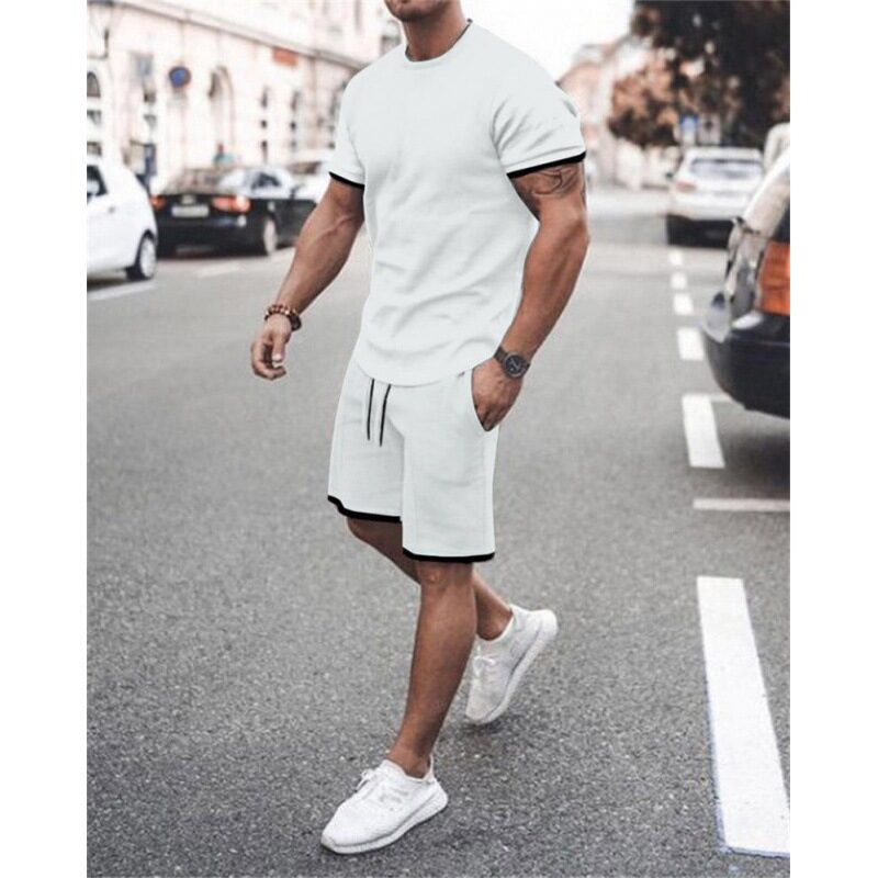 Short Sleeve Men Leisure Set Suit