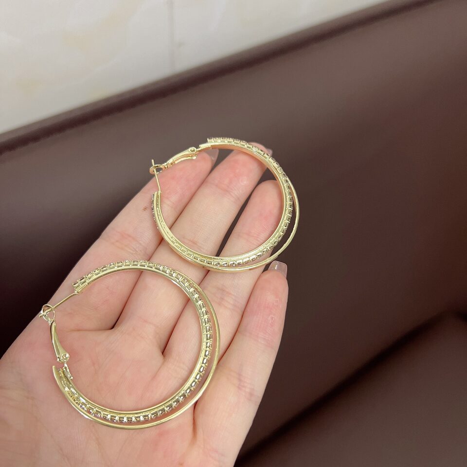 Diamond Simple Bracelet Eardrop Earring Korean Temperamental