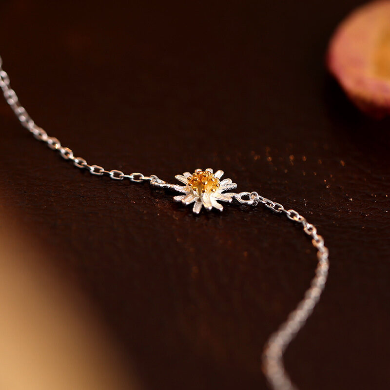 S925 Silver Mori Style Anklet Female Pastoral Thin