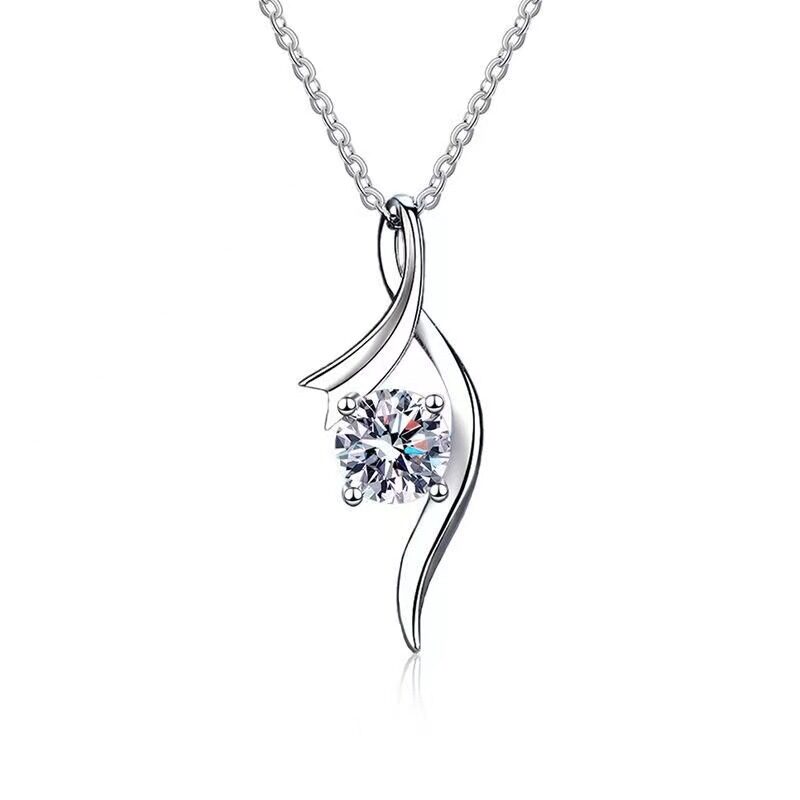 925 Sterling Silver Classic Four-claw 1 Karat-inch Diamond