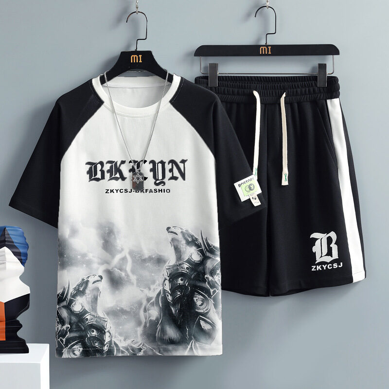Casual Sports Fifth Pants Men Wear A Set