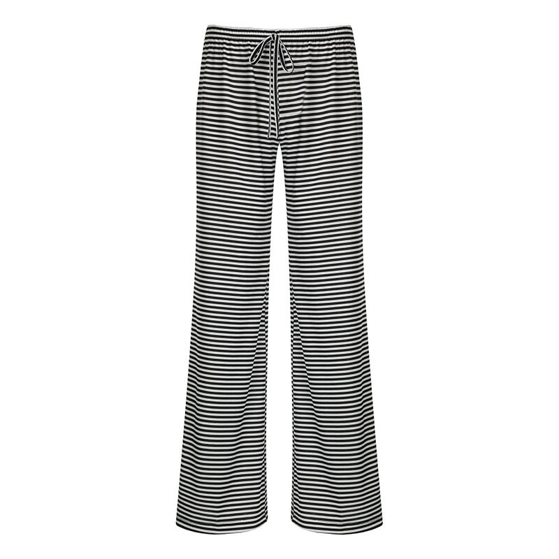 Women's Striped Print Trousers Y2K Fashion Casual Lace