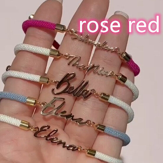Personalized Colorful Rope Chain Name Bracelet Adjustable Jewelry
