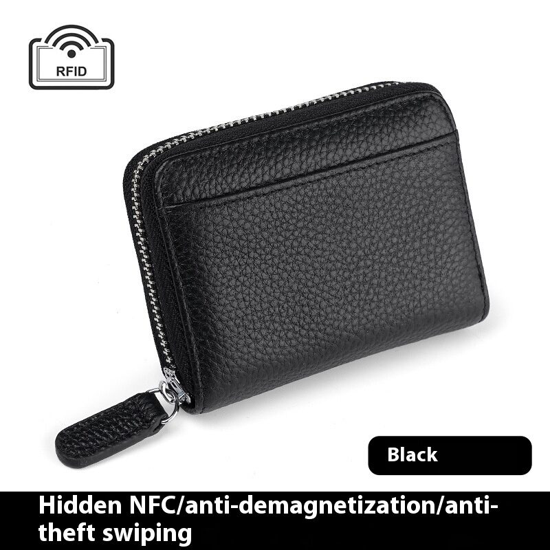 RFID Genuine Leather Card Wallet Men Women Purse