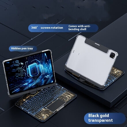 360 Swivel Keyboard Clear Case For IPad Smart