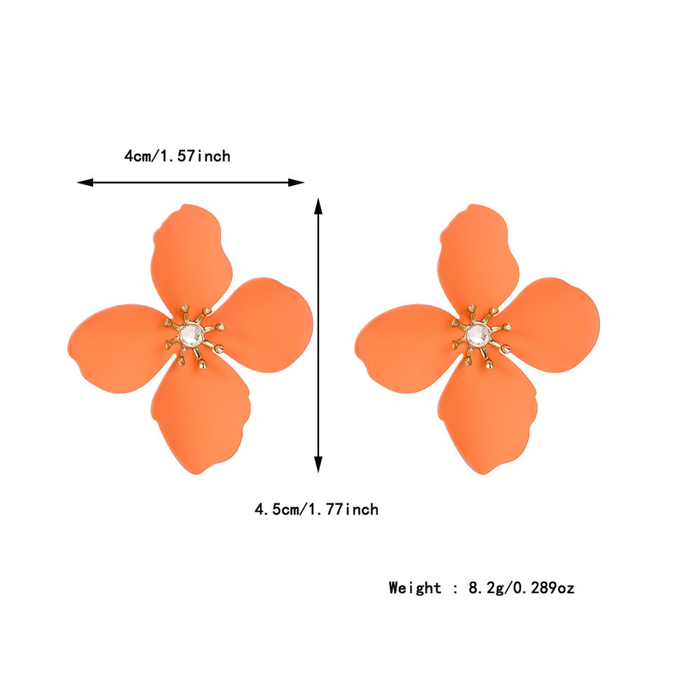 Colorful Flower Stud Earrings European And American Summer